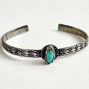Vintage Turquoise Cuff Bracelet Sterling Silver Southwest Jewelry